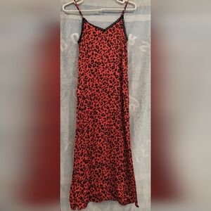 The Kooples Red and Black Leopard Maxi Dress